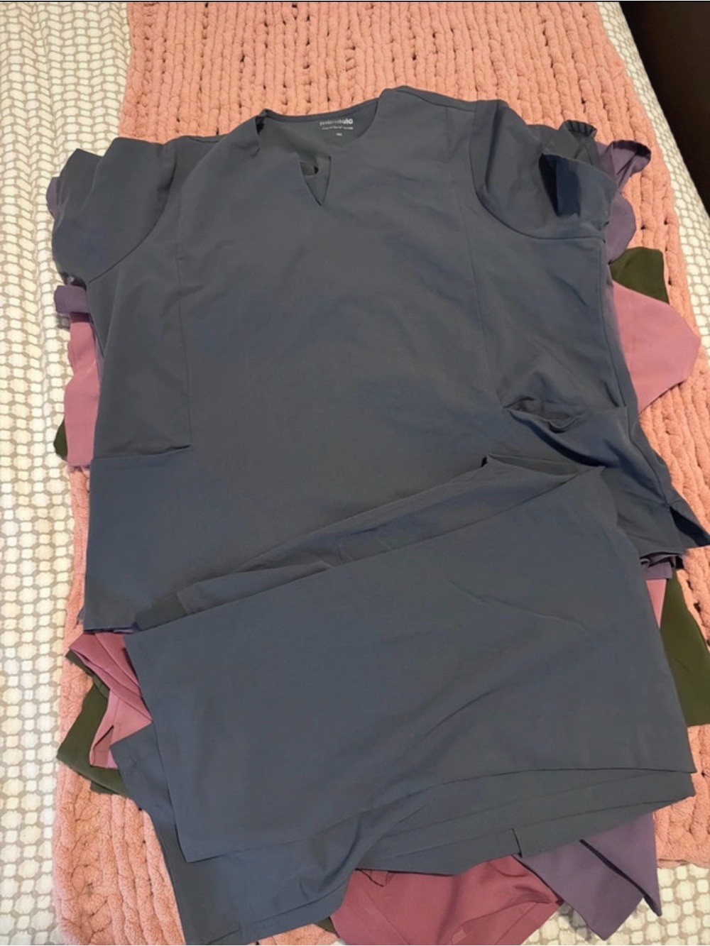 Slate Women's V-Neck Top and Bottom Mandala scrubs